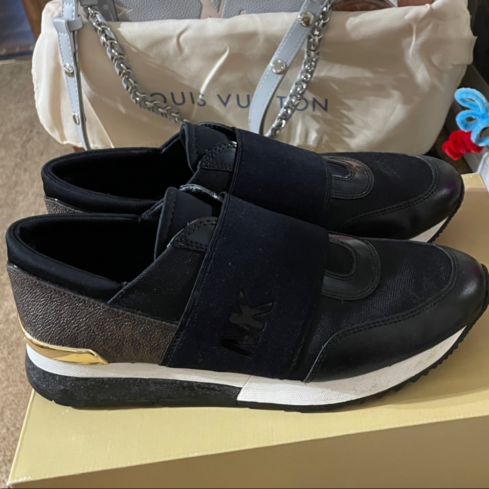 Michael Kors Men's Black and Gold Slip-On Sneakers